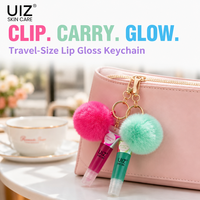 Aromatisé Lipgloss Porte-clés Alarme d'autodéfense Haute brillance Brillant à lèvres Base Gel Lèvres Combo Set Vitamine E Huile Hydratante Pour Les Filles