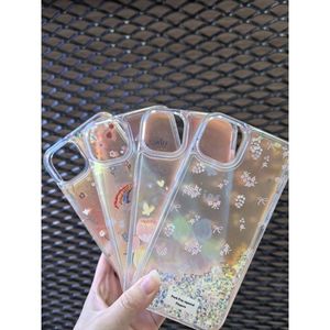 Coques de téléphone élégantes avec paillettes pour iPhone, design élégant avec fleurs et papillons - Product Image 1