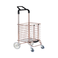 Vente flash : Chariot de courses pliable et mobile à 4 roues pour supermarché, camping, sac de voiture, montée des escaliers, avec roues