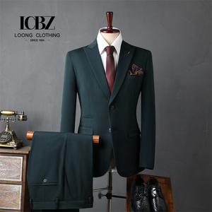 Costumes d'affaires pour hommes <span class=keywords><strong>vert</strong></span> <span class=keywords><strong>foncé</strong></span>, nouveau design, costumes slim fit 3 pièces pour hommes, costumes de travail formels pour hommes, fourniture d'usine - Product Image 1
