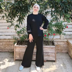 Loriya Nieuwste Winter 2 Stuks Vrouwen Moslim Gebreide Set Trui Set Voor Moslim Meisje Kalkoen Islamitische Kleding Abaya Islamic Design