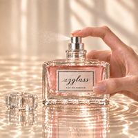Flacon de parfum carré en verre transparent élégant, personnalisé avec logo, de luxe, pour hôtel, spa, parfumerie, directement de l'usine