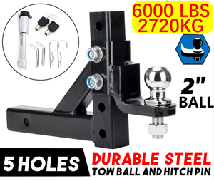 Nuevo Kit de Soporte de <span class=keywords><strong>Bola</strong></span> de <span class=keywords><strong>Remolque</strong></span> Ajustable de Alta Resistencia 6000 LBS con Refuerzo de 5 Orificios para Barra de <span class=keywords><strong>Remolque</strong></span> de 2 Pulgadas (Clase de Receptor) - Product Image 1