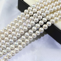 Chaîne de perles d'eau douce naturelles cultivées en Chine, de Zhuji, de type Edison, de qualité AA, de 9 à 10 mm, blanches, de la marque FEIRUN
