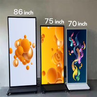 Totem Publicitaire Numérique Extérieur Ultra Mince à Écran Tactile LCD LED sur Pied, Kiosque d'Affichage IP65 – Prix Usine