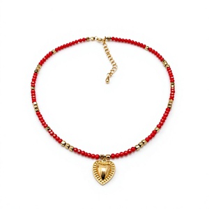 Bohemian Handmade Geometric Glass Beaded Necklace Gold Plated Unisex Party Jewelry Gift - Product Image 1