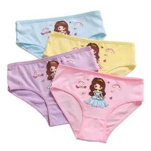 Offre Spéciale pas cher prix enfants respirant slip sous-vêtements avec 95% coton imprimé mignon dessin animé fille culottes et slips pour 2-12 ans