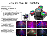 Projecteur LED Laser Stroboscopique à Trois Bras Mobiles 80W, Prêt à l'Expédition, Prix Intégré Usine Chine