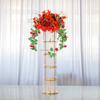 Support à fleurs en acrylique à 4 niveaux, support à fleurs pour allée de mariage, lustre, centre de table pour mariages et événements, décoration de table