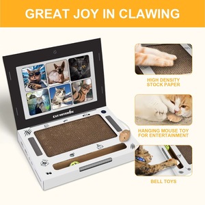 Grattoir pour chat en papier ondulé multifonctionnel, pliable, résistant à l'usure, non-muant, pour ordinateur portable, dessin animé transfrontalier - Product Image 4