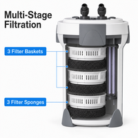 Filtre externe pour aquarium, grand bac à poissons, filtration intelligente à fréquence variable, seau en plastique avec UV germicide