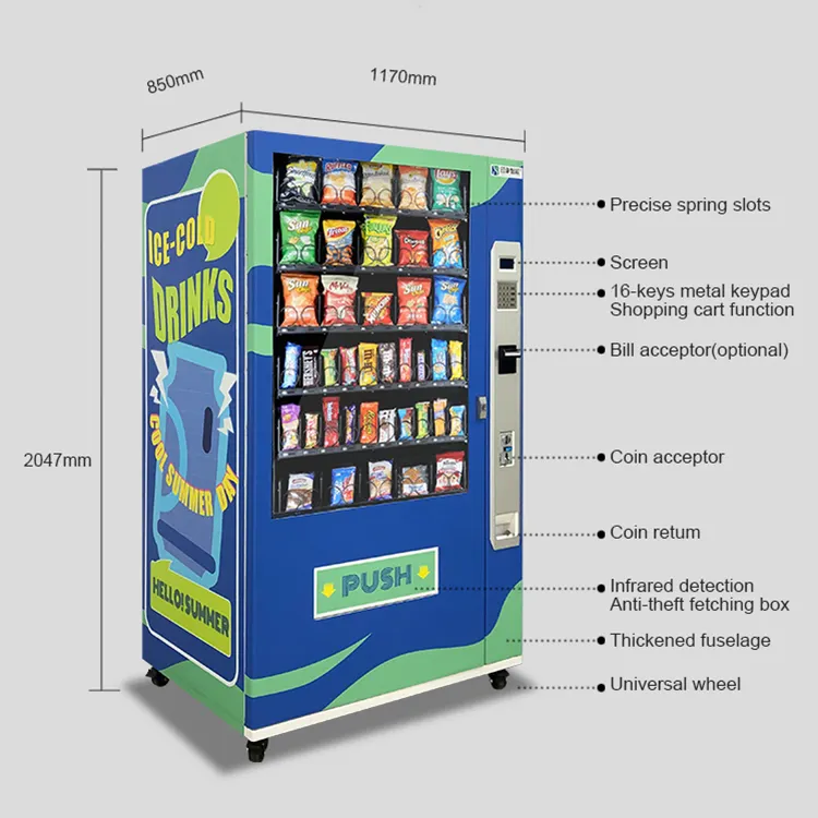 IMT Green customized machine to sell drinks and snacks vending machine with keyboard
