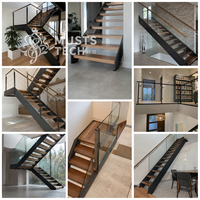Escalier à poutre latérale double pour conception architecturale de résidence moderne, vente en gros usine, approvisionnement en vrac