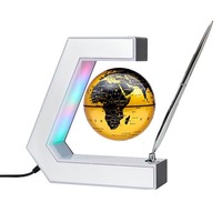 Globe terrestre magnétique lévitant avec lumière LED colorée, carte du monde flottante, décoration de bureau, cadeau, globe de lévitation
