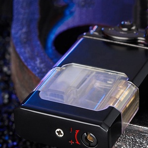 Briquets créatifs, réservoir de gaz transparent, briquet torche à flamme bleue coupe-vent personnel - Product Image 3