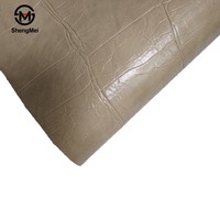 Cuir PU bicolore effet cuir huilé froissé à motif crocodile simple 1,2 mm résistant à l'abrasion pour chaussures de modèle - Vente en gros