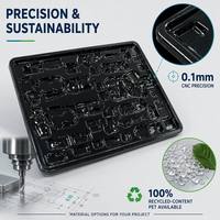 Plateau en plastique antistatique de forme personnalisée, procédé de thermoformage, finition mate cristalline, recyclable, emballage plastique pour jouets assemblés