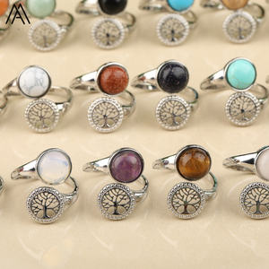 <span class=keywords><strong>Anello</strong></span> in <span class=keywords><strong>argento</strong></span>, perle tonde, cristallo di pietre preziose, albero <span class=keywords><strong>della</strong></span> <span class=keywords><strong>vita</strong></span>, gioielli Reiki Chakra - Product Image 6