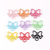 Pendentif porte-clés en alliage de zinc coloré en forme de nœud papillon avec fermoir à ressort, accessoires de bricolage pour bijoux, quincaillerie pour anneaux ouverts, pour sacs et porte-clés