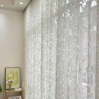 Cortinas Voile Blancas con Diseño Floral en Relieve 3D, Estilo Vintage, Directo de Fábrica, Jacquard Francés, Filtrado de Luz
