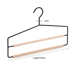 Porte-vêtements <span class=keywords><strong>double</strong></span> niveau en métal peu encombrant avec barre ronde en bois - Product Image 5