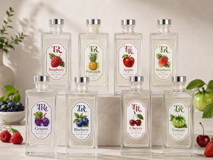 Diffuseur de parfum aux fruits de luxe 150 ml pour la décoration moderne de la maison, vente en gros, étiquette privée, ensemble d'illustrations premium dessinées à la main - Product Image 1