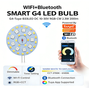 Ampoule LED intelligente G4 RGB CCT à changement de couleur, dimmable, contrôle par application, pour lustre décoratif, usage domestique intérieur - Product Image 3