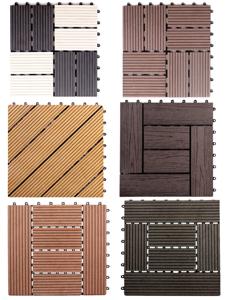 Carrelage de plancher Composite carré <span class=keywords><strong>en</strong></span> bois, carreaux imbriquants <span class=keywords><strong>pour</strong></span> pont de jardin - Product Image 3
