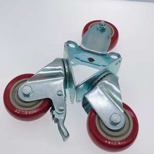 Mitteltrag doppelkugellager feste starre Rolllenrad-Baugruppe aus <span class=keywords><strong>PVC</strong></span> Kunststoff 3" 4" 5" Platten Rollen für Handwagen - Product Image 2