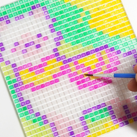 Kit d'apprentissage de la peinture au point de croix avec tableau de dessin en matériau GPPS, peinture acrylique 8 couleurs et 1 pinceau pour enfants de 3 ans et plus