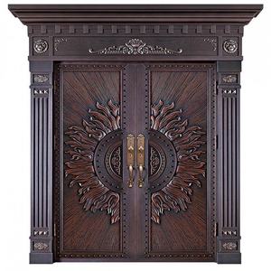 2025 Outdoor-Sicherheitstür aus Kupfer mit Kugelsicherer Stahlplatte für Villen, Außen-Eingangstür mit Fertigoberfläche - Product Image 3