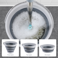 Seau pliable en silicone 10L 15L pour lavage, pêche, camping, plage, seau à eau pliable en plastique 10 litres