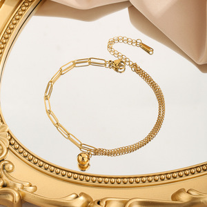Populaire En Acier Inoxydable Cheville <span class=keywords><strong>Lot</strong></span> Chaîne Fille <span class=keywords><strong>Bracelet</strong></span> Fille <span class=keywords><strong>Femme</strong></span> En Ou 2024 Luxe Pour Les Femmes Custumaize - Product Image 2