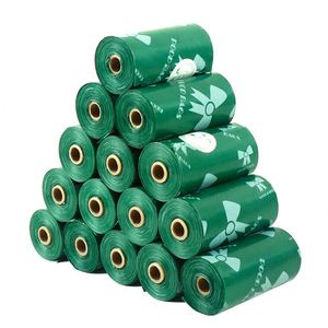 Custom Leak-proof Eco-Friendly Bio Degradable Dog PLA PBAT Cornstarch <b>Compostable</b> Biodegradable Poop <b>Bags</b> for Pet Poop 9x13" - Product Image 1