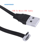 Cable USB C Plano y Delgado para FPV, Cable Flexible de Ángulo Recto Tipo C a USB A
