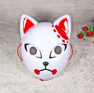 Máscara de gato de Anime, máscara de cara completa de zorro japonés para Halloween, disfraces de Carnaval de Anime, decoraciones de disfraces de Cosplay - Product Image 6