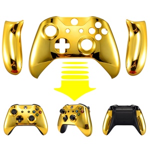 EXtremeRate Chroming Gold Faceplate Cover Front Housing Shell Soft Touch Side <b>Grip</b> for Xbox One X S <b>Controller</b> - Product Image 4