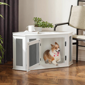 Jaula de madera para mascotas de alta gama, perrera para perros, estilo de muebles para interiores, cojín transpirable, esquina, <span class=keywords><strong>caseta</strong></span> de <span class=keywords><strong>perro</strong></span> con estampado de animales de Metal - Product Image 4