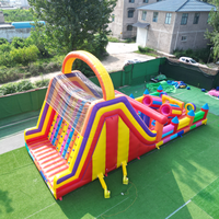 NOVA Nouveau toboggan gonflable d'extérieur pour enfants et adultes, grand toboggan avec obstacles, trampoline, PVC de qualité commerciale, pour événements commerciaux