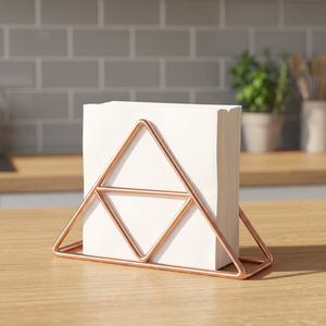 BS International – Porte-serviettes triangulaire en métal or rose de style américain, à suspendre, pour la maison et l'hôtellerie, modèle Uttar Pradesh - Product Image 1