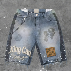 Chándal de Mezclilla Estilo Urbano Vintage para Hombre, 100% Algodón, Personalizado con Bordado/Efecto Desgastado y Otros Diseños Artesanales - Product Image 2