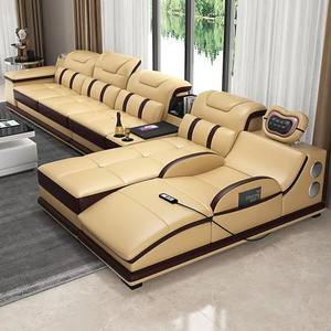 लिविंग रूम बहुक्रियाशील बुद्धिमान इलेक्ट्रिक मालिश सोफा स्पंज सिंथेटिक चमड़े के अनुभागीय एल-आकार आधुनिक डिजाइन - Product Image 3