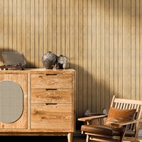 Panneau mural moderne imperméable XPE Slat pour hôtel, imitation bois de chêne, auto-adhésif, insonorisant 3D pour murs et plafonds
