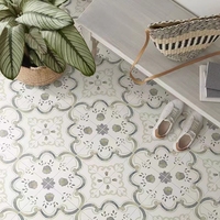 Carrelage mural et de sol en céramique de haute qualité, motif vert vintage, résistant aux acides, antibactérien, design français, épaisseur 8 mm, marque EF
