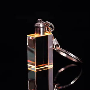 <strong>Cheap</strong> Wholesale clear Blank Blank <strong>Crystal</strong> K9 square <strong>Crystal</strong> Keychain Gift Packing Glass Handmade Keyring for Laser Engraving - Product Image 2