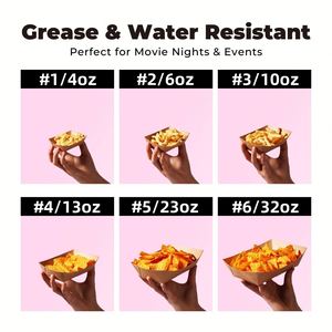 50Pcs/Pack Brown Kraft Paper Food Trays - Heavy-Duty Disposable Food Boats for Fries Nachos Hot Dog Taco BBQ Party Picnic - Product Image 4