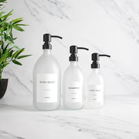 Flacon de lotion cosmétique de luxe en verre givré 30ml/50ml/100ml/400ml vide avec pompe et bouchon à vis, sérigraphie, écologique et recyclable
