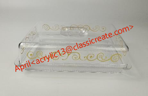 Tavolo da torta trasparente in acrilico con vassoio alla moda e delicato per evitare che il cibo cada nel vassoio Dim Sum diviso - Product Image 4