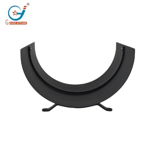 Black Metal <strong>Fireplace</strong> <strong>Log</strong> Holder <strong>Basket</strong> for Firewood Storage - Product Image 5