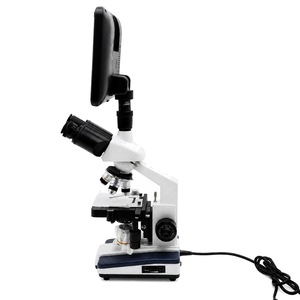Microscope biologique composé avec écran LCD de 10,1 pouces, oculaire WF10X, objectifs achromatiques 4X-100X, condenseur d'Abbe - Product Image 3